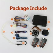 Car Alarm System + Remote Engine Start Push Start Stop Button Keyless Entry Kit