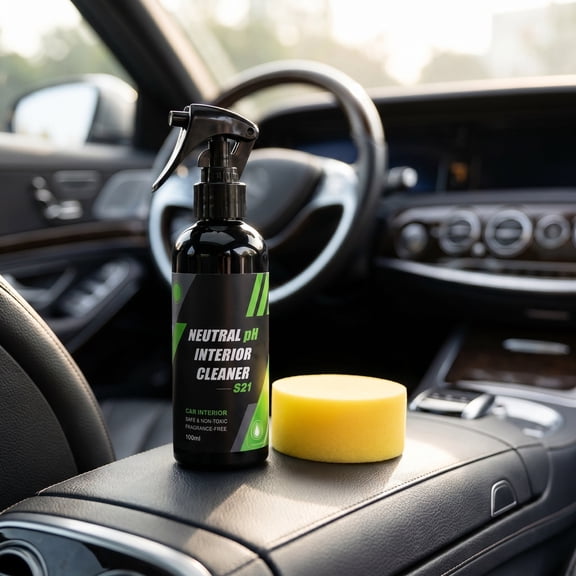 Car All Purpose Cleaner 100ml Car Interior Cleaner Kit Waterless Stain Remover With Sponge For Leather Fabric Headliner Dashboard