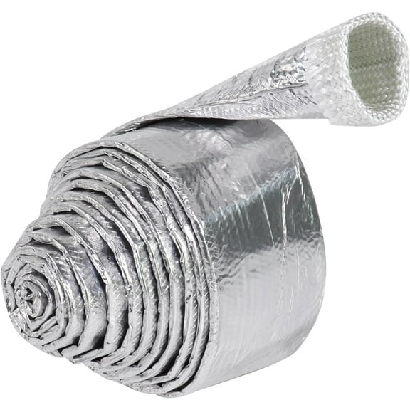 Car Aluminized Sleeving Heat Sheathing Roll - Heat Radiant and Prevent Vapor Lock Heat Shield for Brake Cable/Fuel Line/Spark Plug