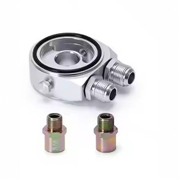 Car Aluminum Universal Oil Filter Sandwich Adapter for Oil Cooler Plate Kit AN10 6721, High-Performance Engine Cooling System Upgrade