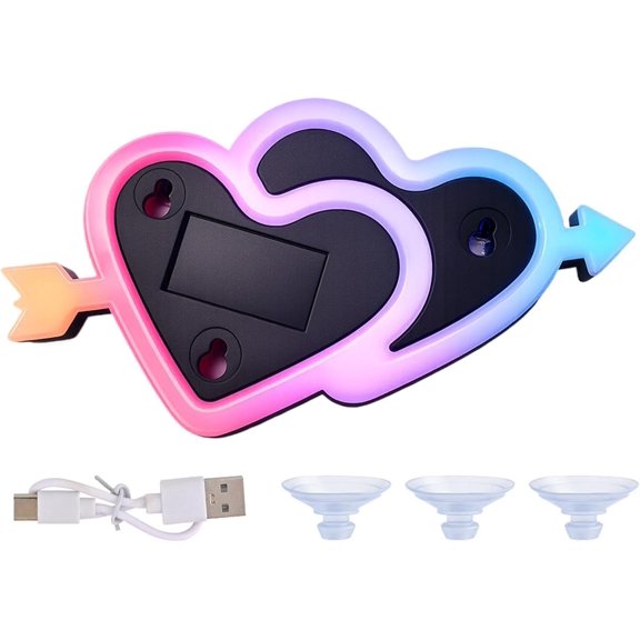 Car Ambient Lighting Kit Automotive Neon Lights Car Decor LED Solar Heart Induction 7-Mode for RV Sedan Truck Van Window Windshield Door Outdoor Travel Road Trip