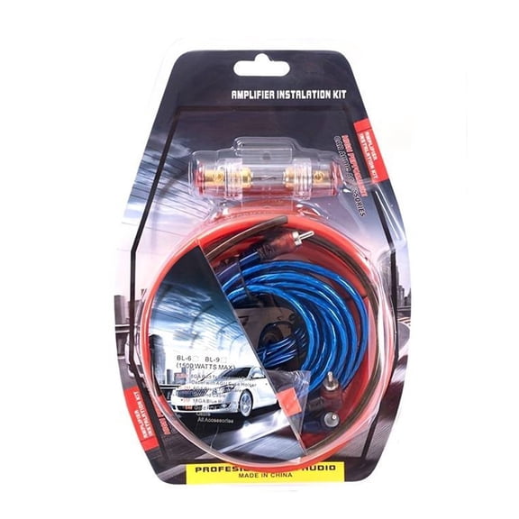 Car Amplifier AMP Wiring Kit, 8 AWG Car Subwoofer Amplifier Installation Wires, Audio Cable Subwoofer Sub RCA Power FUSE AGU 1500W