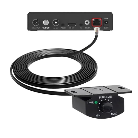 Car Amplifier Volume Control Cable with Stereo Knob Dashboard Mount Gain Regulator Cord for Audio 5m 4Pin