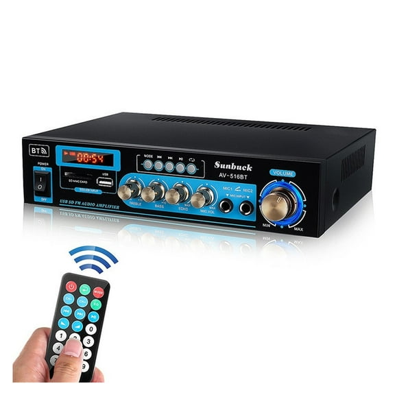 Car Amplifiers 2CH 2000W Audio Power Amplifier DC12V With Remote Control Support FM USB SD Card Bluetooth