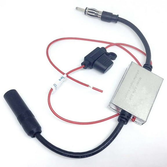 Car Antenna Radio Amplifier,Universal 12/24V Car FM Radio Aerial Antenna Signal Receiving Amplifier Booster