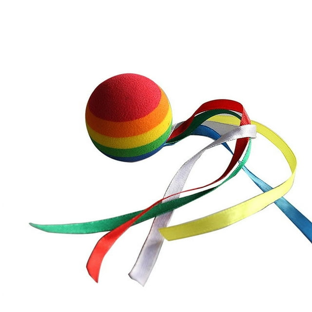 Car Antenna Toppers Rainbow Ball Colored Ribbon Antenna Balls