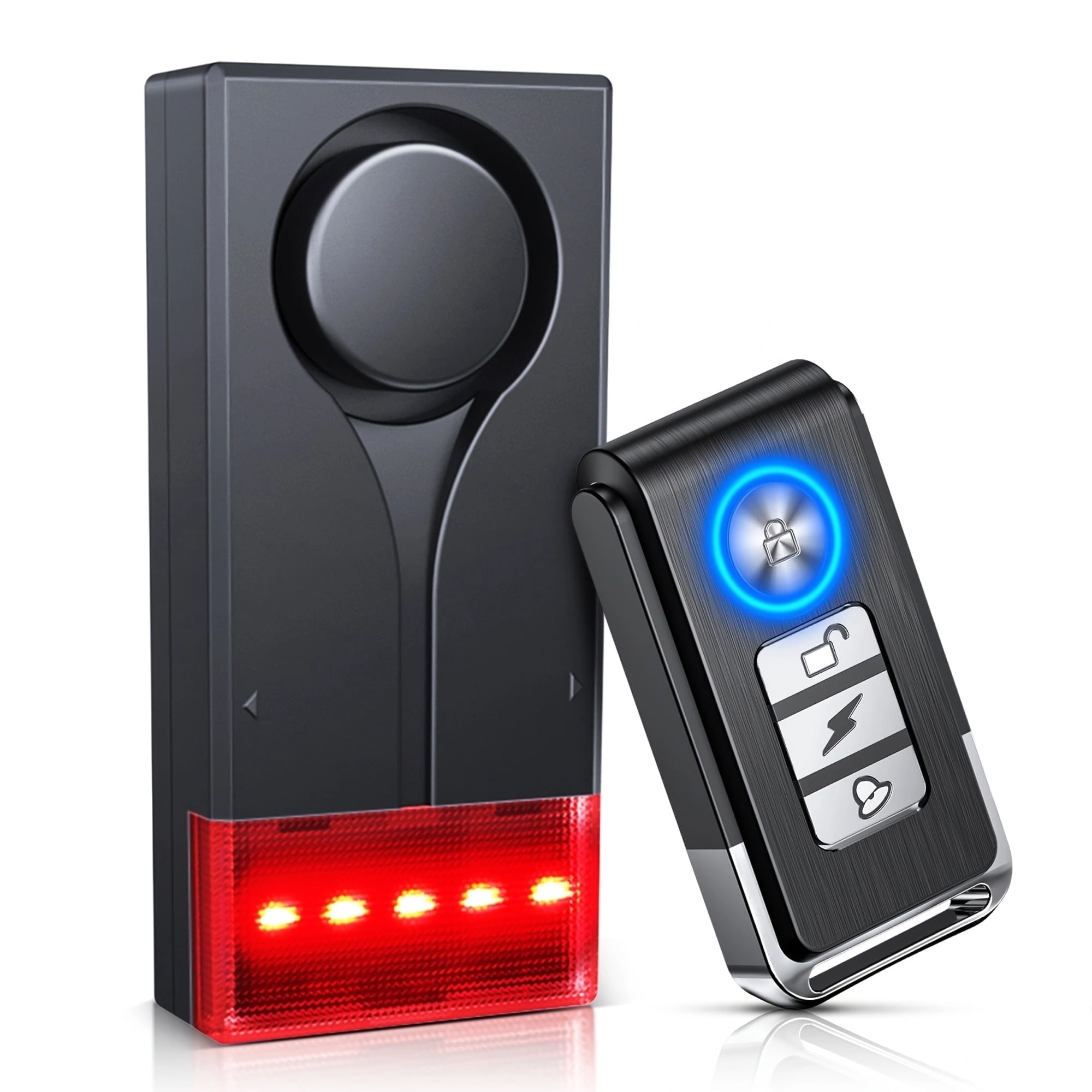 Car Anti-Theft Vibration Alarm, 108dB Car Vibration Sound & Light Alarm, Wireless Remote Vibration Sensor Car Alarm Vehicle Security Alarm System Automotive Warning Interior Safety Red Light