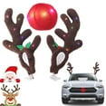 thumbnail image 1 of Car Antlers and Nose, LED Christmas Reindeer Antlers and Nose Decorations for Car Windows & Grill for Any Vehicle, 1 of 8