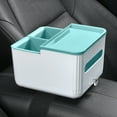 thumbnail image 1 of Car Armrest Box Organizer with Cup Holder and Tissue Slot, Multi-Compartment Storage Tray – Space-Saving Center Console Organizer for Drinks, Keys, Umbrella in SUV Sedan, 1 of 9