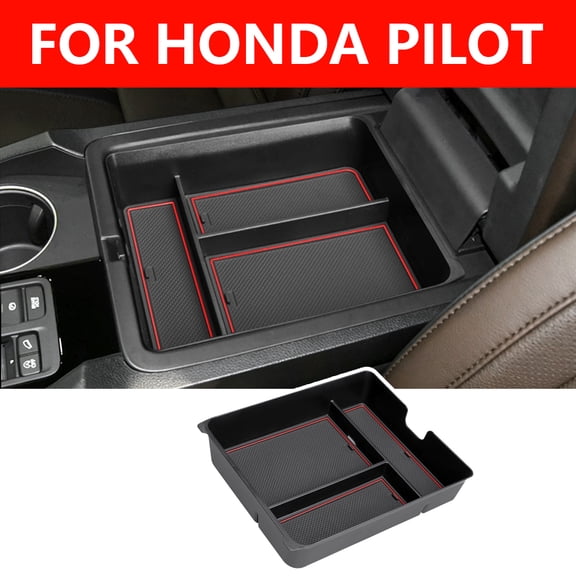 Car Armrest Box Storage Box Center Console Tray Suitable for Honda Pilot 23-25 for Honda Passport 24-26 for Ridgeline 2024-2025