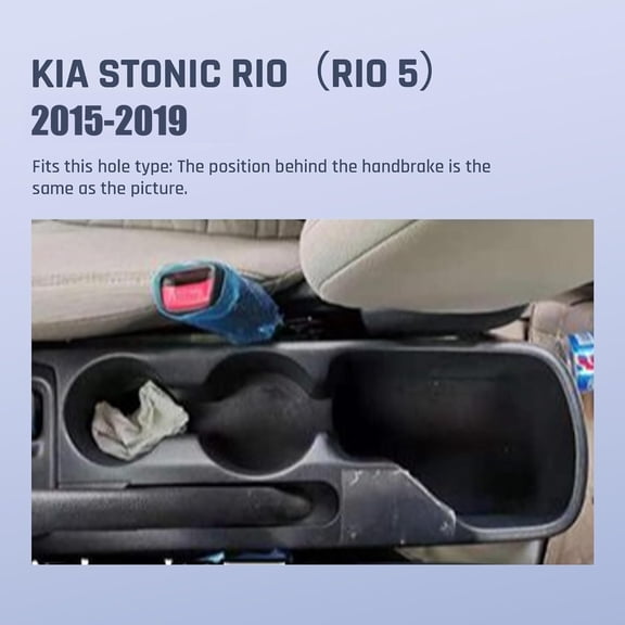 Car Armrest Box for  Rio 5 2015-2019 Auto Accessories Center Console Leather Arm Rest Double-Layer Storage Space with Cup Holder (Black Thread)