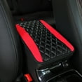 thumbnail image 1 of Car Armrest Cover, Czzoypi Universal Leather Center Console Mat, Non-Slip Waterproof Car Armrest Pad with Elastic Straps for Trucks SUVs Cars, Red, 1 of 7