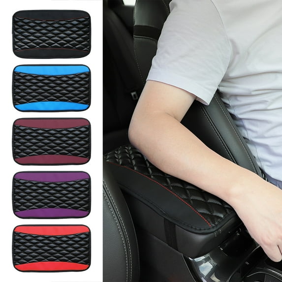 Car Armrest Cover under $5! kkbbma Car Armrest Cover, Universal Center Console Protector with Non-Slip Base, Leather Armrest Pad for Cars Trucks SUVs
