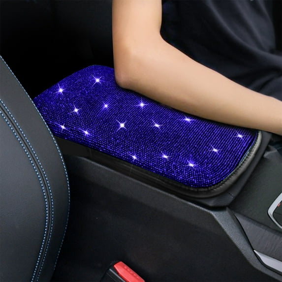 Car Armrest Cover with Crystal Decoration Protective Pad for Center Console Interior Accessory with Soft Material