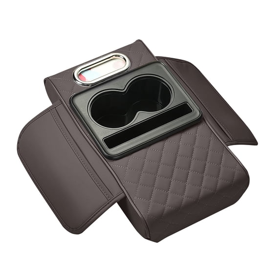 Car Armrest Cushion Cover With 2 Storage Bags Cup Holder Tissue Slot Phone Slot For Car Sedans Car Accessories Interior Organizers