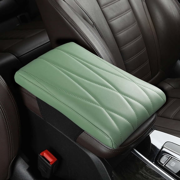 Car Armrest Cushion Pad, Memory Foam Center Console Cover with Waterproof Fiber Leather, Red Style for Cars Trucks Suvs & Minivans, Easy Ll Elastic Straps,Vsgery