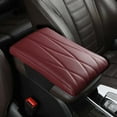 thumbnail image 1 of Car Armrest Cushion Pad | Memory Foam & Mesh Center Console Cover | Red Microfiber Leather | Waterproof & Easy Install | 1 Piece, 1 of 2