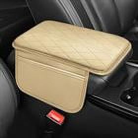 Car Armrest Cushion with Side Storage Diamond-Stitched Quilted Leather Memory Foam Center Console Pad, Ergonomic and Waterproof Design, Universal Fit for Cars and SUVs
