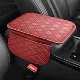 Car Armrest Cushion with Side Storage Diamond-Stitched Quilted Leather Memory Foam Center Console Pad, Ergonomic and Waterproof Design, Universal Fit for Cars and SUVs