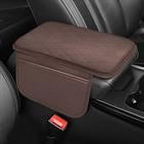 Car Armrest Cushion with Side Storage Diamond-Stitched Quilted Leather Memory Foam Center Console Pad, Ergonomic and Waterproof Design, Universal Fit for Cars and SUVs