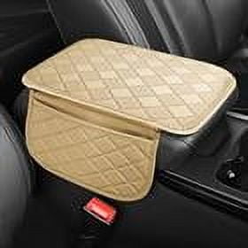 Car Armrest Cushion with Side Storage Diamond-Stitched Quilted Leather Memory Foam Center Console Pad, Ergonomic and Waterproof Design, Universal Fit for Cars and SUVs