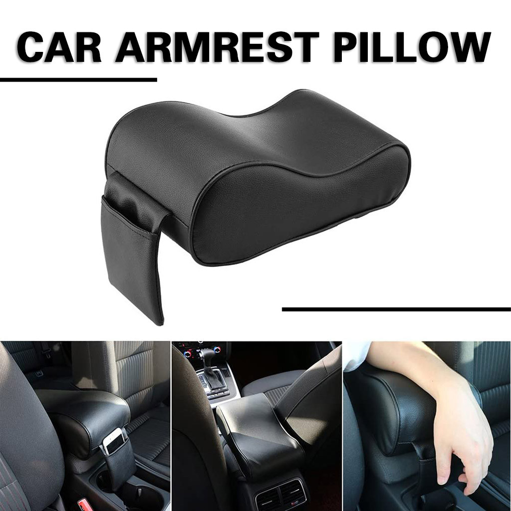 Car Armrest Cushion, Soft Memory Foam Auto Armrest Pillow with Storage ...