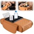 thumbnail image 1 of Car Armrest Cushion, Upgrade Car Center Console Cover with 2 Storage Bags Cup Holder Tissue Box Slot Phone Slot, Universal Car Armrest Storage Box Car Interior Accessories (Orange), 1 of 8