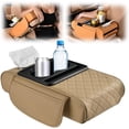 thumbnail image 1 of Car Armrest Cushion, Upgrade Car Center Console Cover with 2 Storage Bags Cup Holder Tissue Box Slot Phone Slot, Universal Car Armrest Storage Box Car Interior Accessories (Yellow), 1 of 8