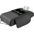 thumbnail image 1 of Car Armrest Organizer with USB Charging Ports, 5-in-1 Car Center Console Pad Leather Armrests Pad with Cup Holder, Armrest Storage Box with Cup and Tissue Holder, Auto Accessories ﻿   (Gray), 1 of 10