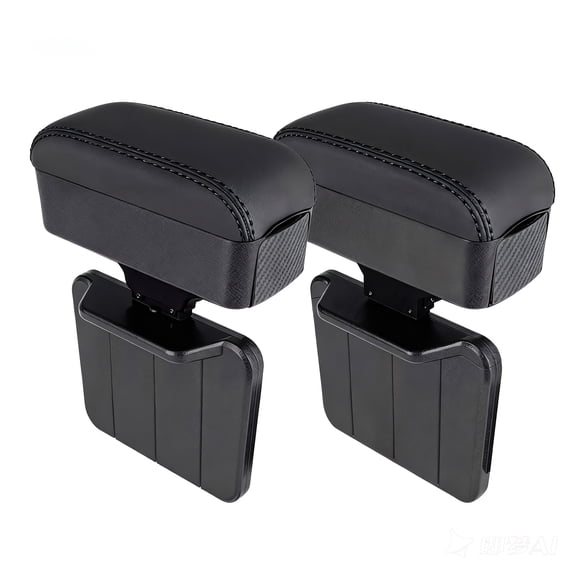 Car Armrest Organizer with Adjustable Wrist Support, Center Console Storage Box, Black