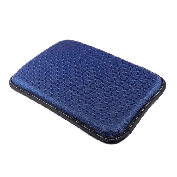 Car Armrest Pad Center Console Cover Leather Armrest Box Mat Memory Foam Arm Rest Cushion for SUV Truck Vehicle Blue