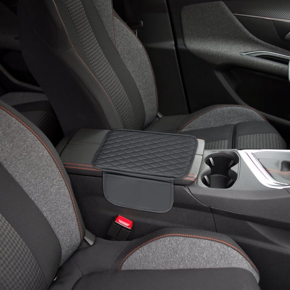 Car Armrest Pad Leather Center Console Cushion | Multifunction Storage Bag | Soft Foam Comfort | Fits SUV Truck Sedan Vehicle | Easy Install | 45.5x31x2cm | 1 Pack