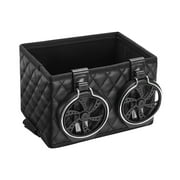 Car Armrest Storage Box with 2 Cup Holders, Between Car Seat Organizer with Cup Holder, Universal Car Arm Rest Storage Box Organizer Center Console Cupholders Tissue Box Holder