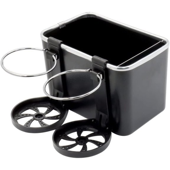 Car Armrest Storage Box with 2 Cup Holders - New Between Car Seat Organizer with Cup Holder, Universal Cars Arm Rest Storage Box Organizer Center Console Cupholders Tissue Boxs Holders (Black)