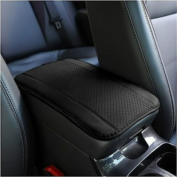 Car Armrest Storage Box Mat, Fiber Leather Car Center Console Cover, Car Armrest Seat Box Cover Accessories Interior Protection for Most Vehicle, SUV, Truck, Car