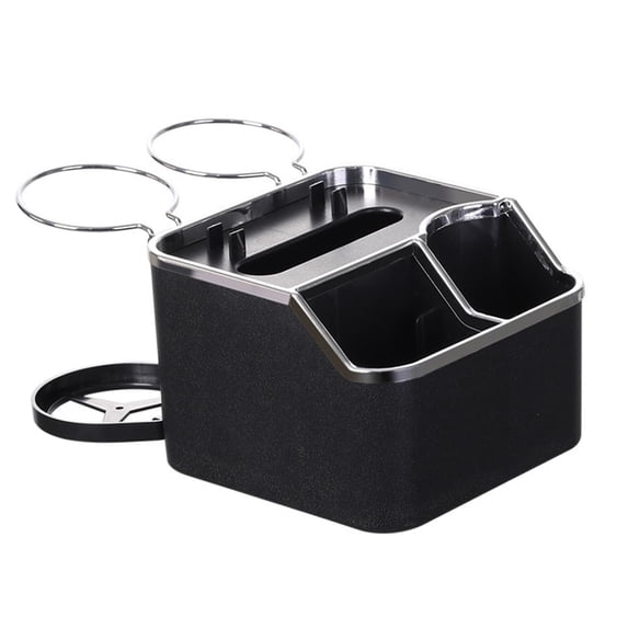 Car Armrest Storage Box Tissue Storage Box Drink Cup Holder Universal Versatile Console Armrest Organizer for Cellphones Water Cup Black