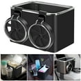 thumbnail image 1 of Car Armrest Storage Box Water Cup Holder 6.8x4.5x4.5" PU Leather Car Seat Organizer, 1 of 7