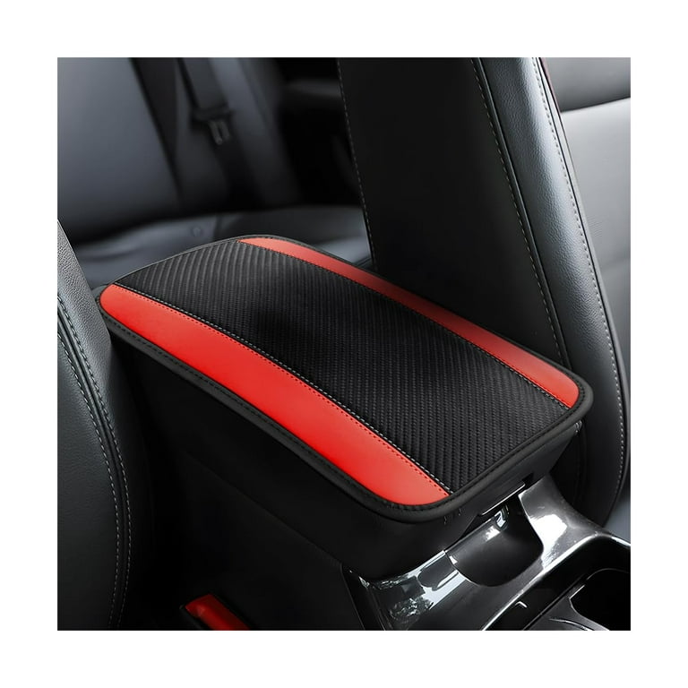 Car Armrest Storage GP27 Box Cover, PU Leather Waterproof Non Slip Center  Console Pad, Universal Carbon Fiber Arm Rest Seat Box Mat, Car Interior  Accessories for Most Vehicle SUV Truck (Red) 