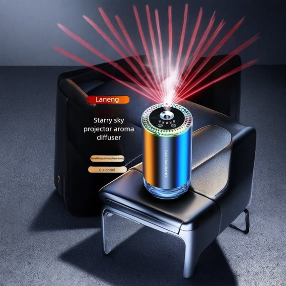 Car Aroma Diffuser with Star Projector Light, Smart Spray Air Freshener Humidifier for Auto Interior, USB Aromatherapy-Mister for Road Trips, Valentines Day Gifts for Drivers A