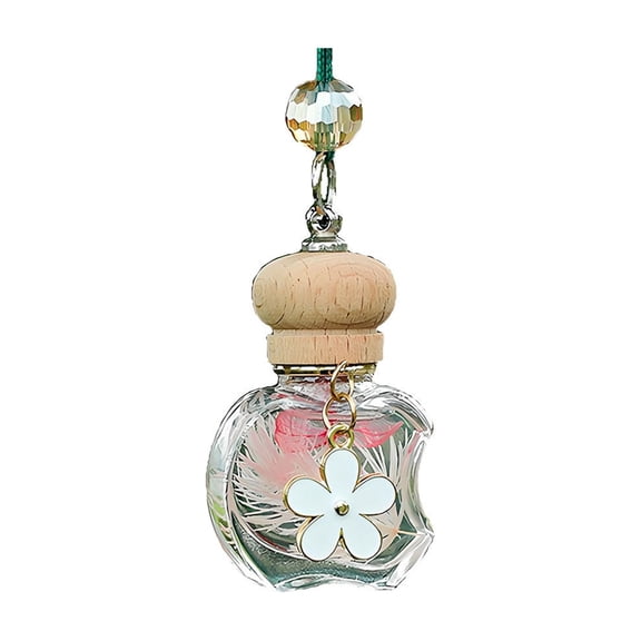 Car Aromatherapy Diffuser Hanging Glass Perfume Bottle Essential Oils Diffuser Bottles Automotive Interior Ornaments Car Fragrance Pendant Decoration