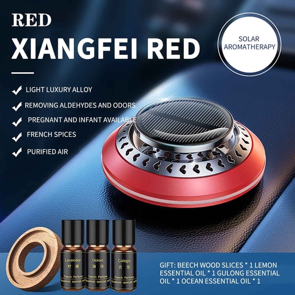 Car Aromatherapy Diffuser Kit — Portable Solid Fragrance Air Freshener with 3 Scents, Gift for Auto Home Office()
