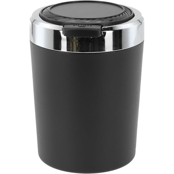 Car Ash Tray With LED Illumination For Aluminum Alloy Interior Accessory For Most Vehicles, Portable Smokeless Cup Holder With Lid, Removable Liner For Convenient Cleaning(Slivery)