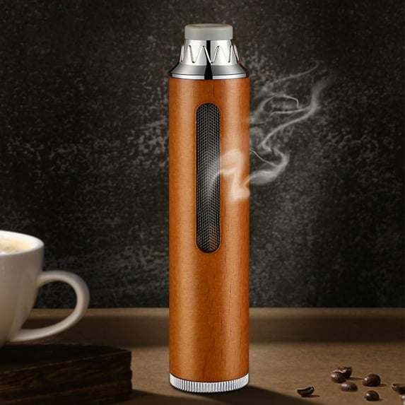 Car Ashtray with Cover, Portable Smokeless Vehicle Ashtray to Prevent Flying Ash, Walnut Wood Ash Holder for Car Interior or Home Use, Bulletproof Ashtray for Smokers