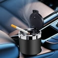thumbnail image 1 of Car Ashtray With Lid Easy To Clean Portable Ashtray For Car Mini Car Trash Can Detachable Stainless Steel Ash Tray With LED Blue Light Of The Day Gifts For Womem/Men, 1 of 9