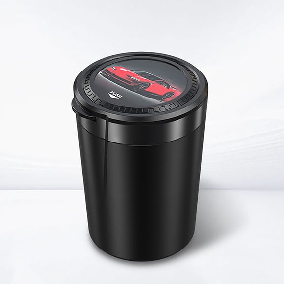 Car Ashtray with Metal Inner Compartment, One-Button Open Lid, Multi-Function for Smoking and Storage, Durable and Convenient Car Ashtray for Vehicles