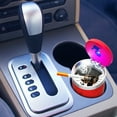 thumbnail image 1 of Car Ashtray with LED Light Detachable ABS Stainless Steel Lid 7x10.2cm Portable High Temperature Resistant Odor Proof for Auto Home Office Cup Holder, 1 of 5