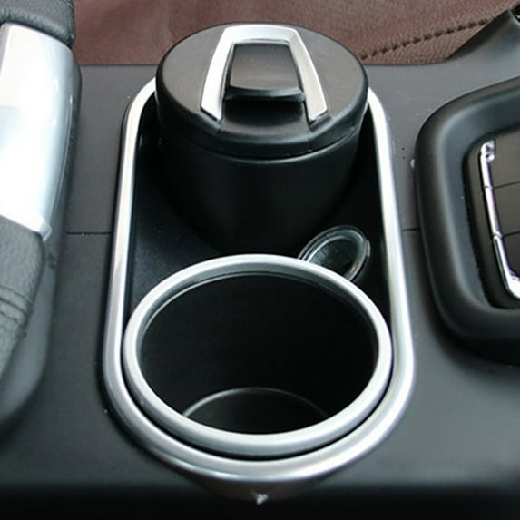 Car Ashtray with Lid, Portable Ashtray for Car, Mini Car Trash Can, Detachable Stainless Steel Smokeless Ash Tray (Black), Car Accessories