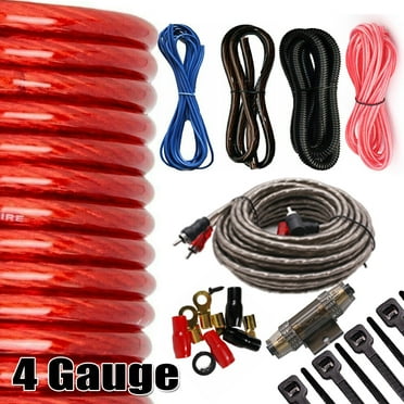 Car Audio 4 Gauge Cable Kit Amp Amplifier Install RCA Subwoofer Sub Wiring 2300W