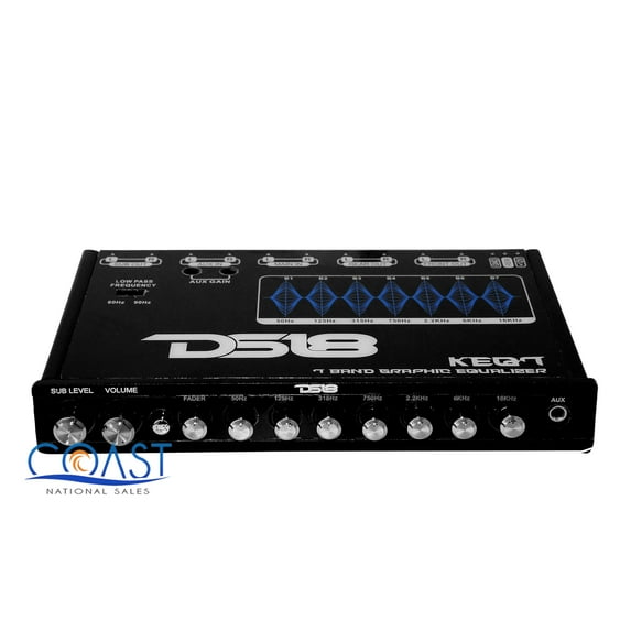 Car Audio 6-Channel 7-Band Graphic Equalizer Car Audio Subwoofer AUX DS18 KEQ7