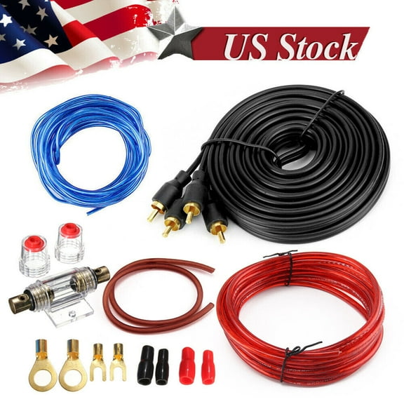 Car Audio 8 Gauge Cable Kit Amp Amplifier Install RCA Subwoofer Sub Wiring